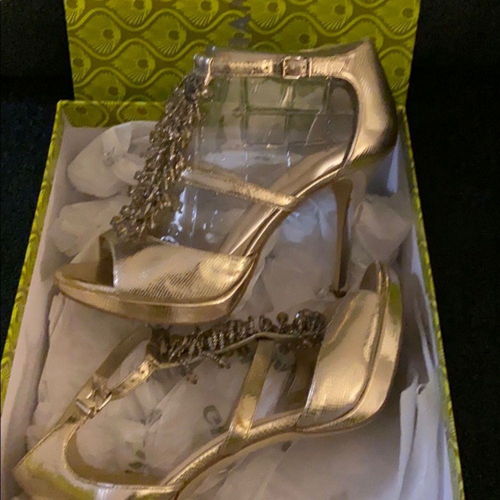 Gold High Heel Shoes